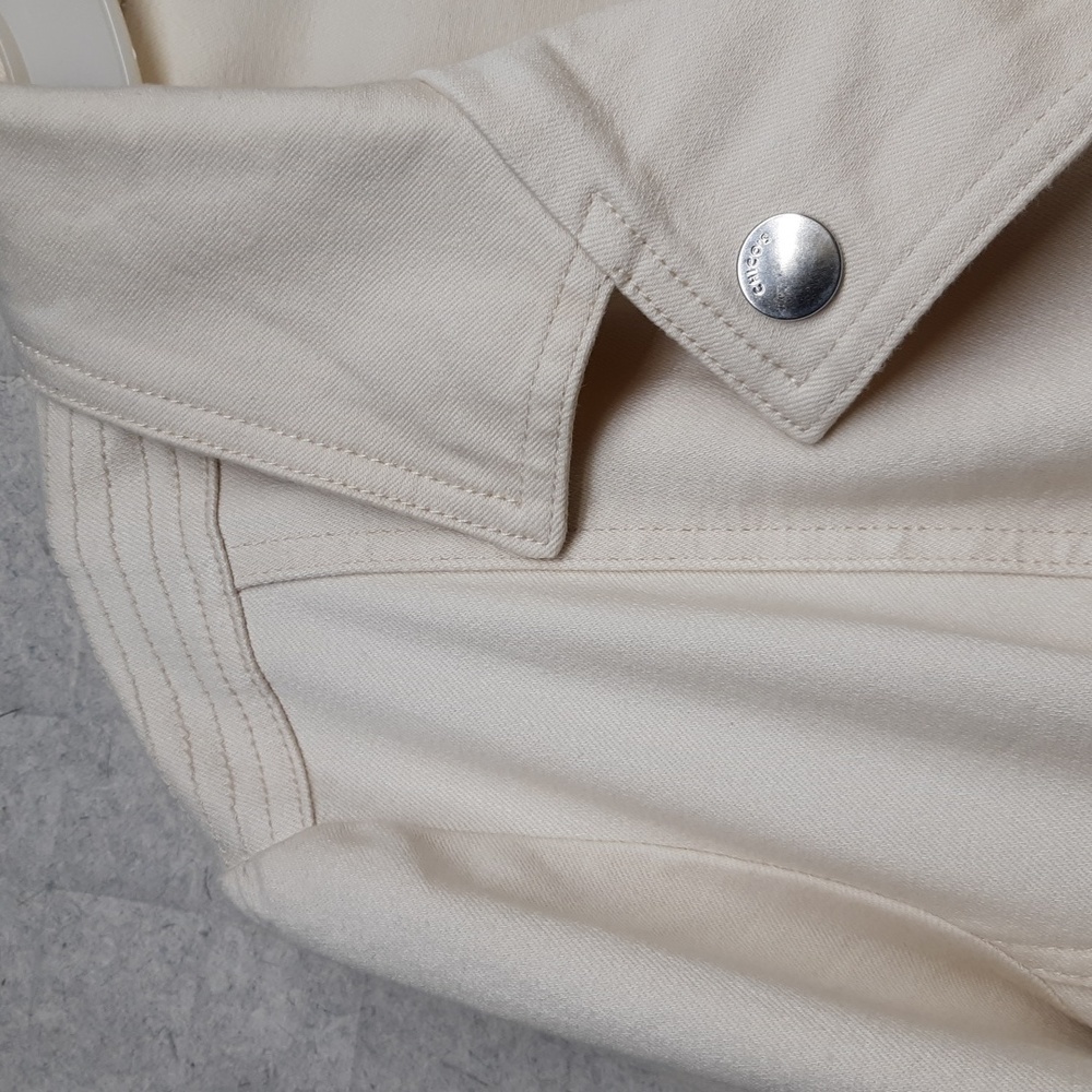Chico's Cream Denim Motto Jacket - Picture 3 of 7
